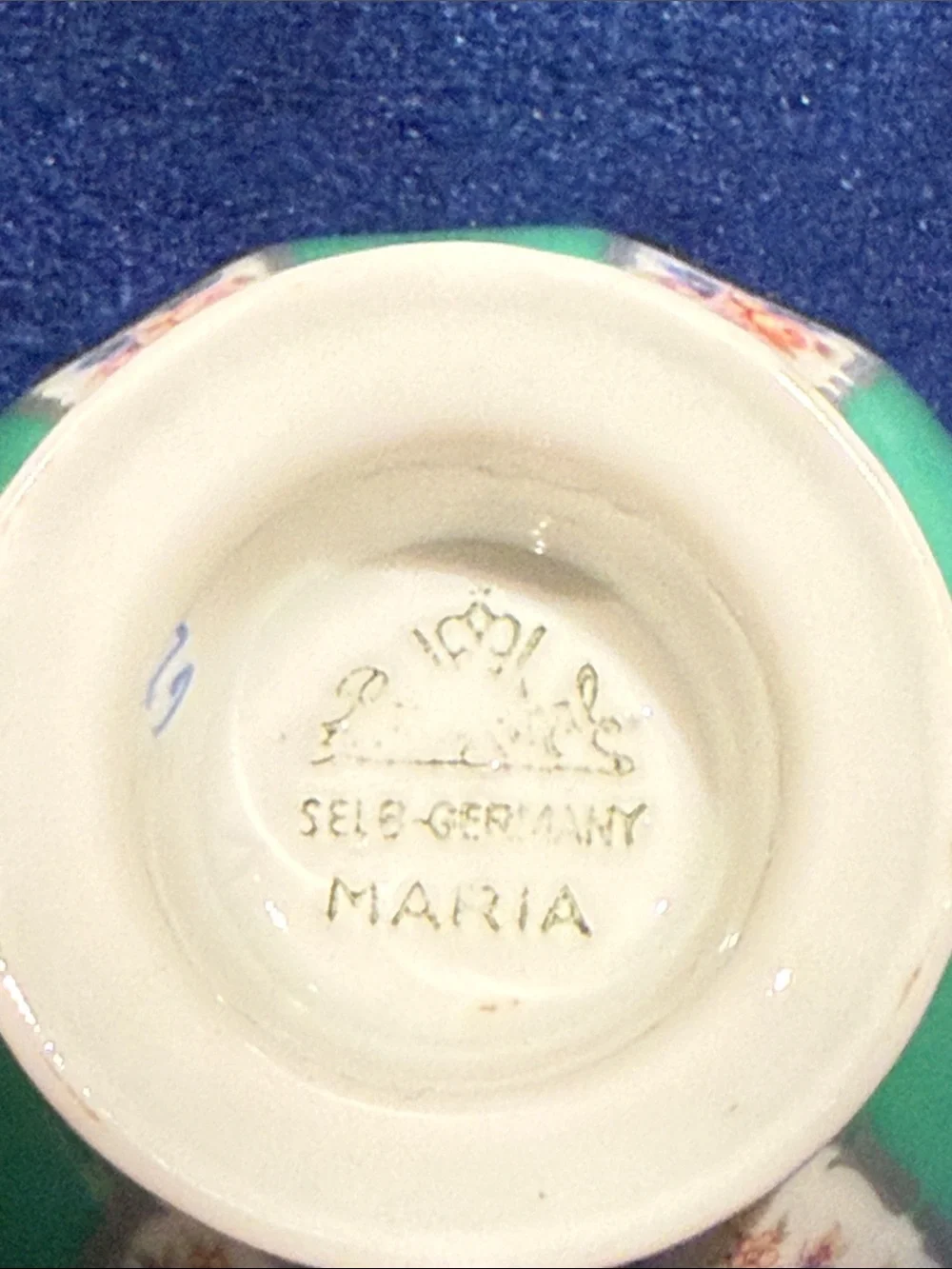 Stunning Rosenthal Maria Demitasse Cup & Saucer Alternating Green & Floral Panel